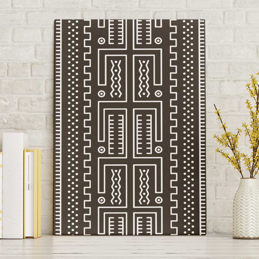 Mali Mud Cloth Canvas Wall Art Bogolanfini Pattern - Wonder Print Shop