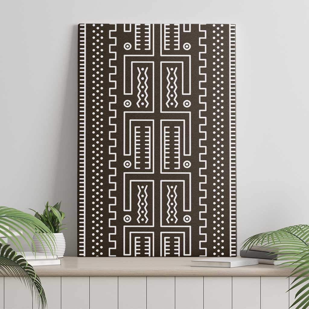 Mali Mud Cloth Canvas Wall Art Bogolanfini Pattern - Wonder Print Shop