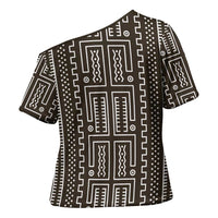 Mali Mud Cloth Cross Shoulder Shirt Bogolanfini Pattern - Wonder Print Shop