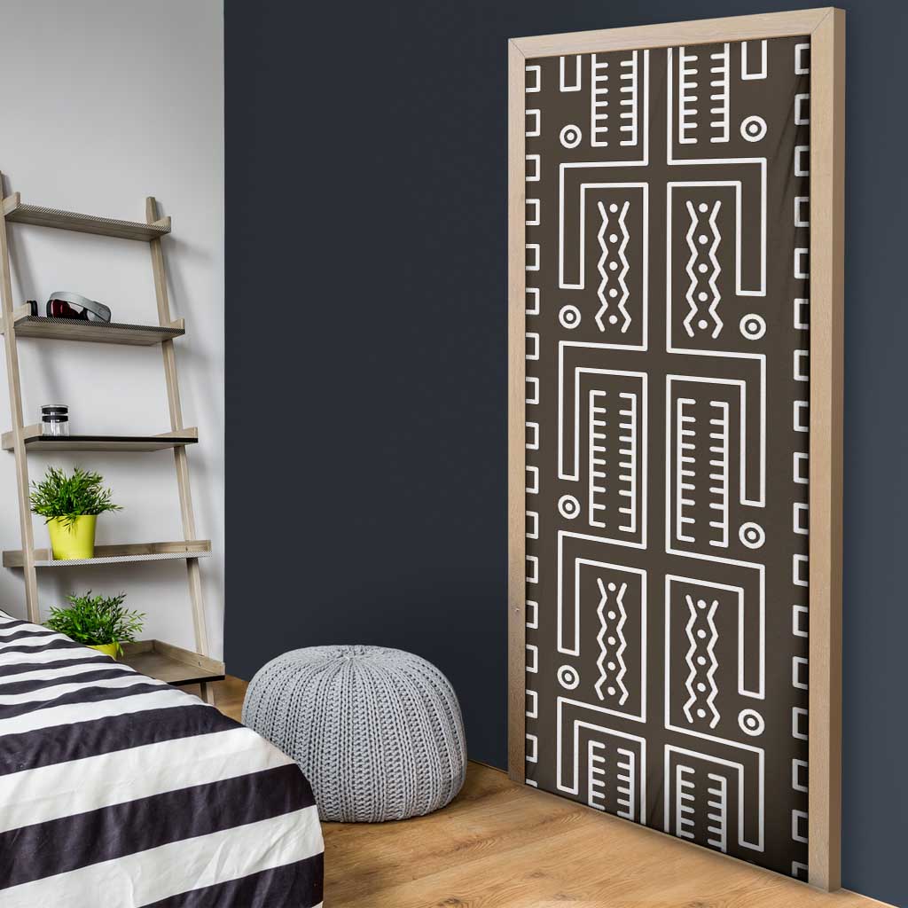 Mali Mud Cloth Door Cover Bogolanfini Pattern - Wonder Print Shop