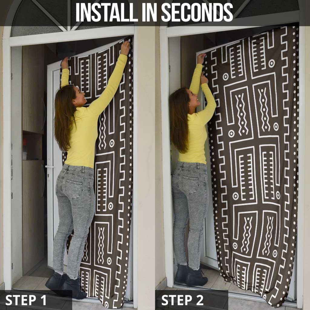 Mali Mud Cloth Door Cover Bogolanfini Pattern - Wonder Print Shop