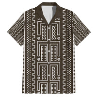 Mali Mud Cloth Family Matching Off The Shoulder Long Sleeve Dress and Hawaiian Shirt Bogolanfini Pattern - Wonder Print Shop