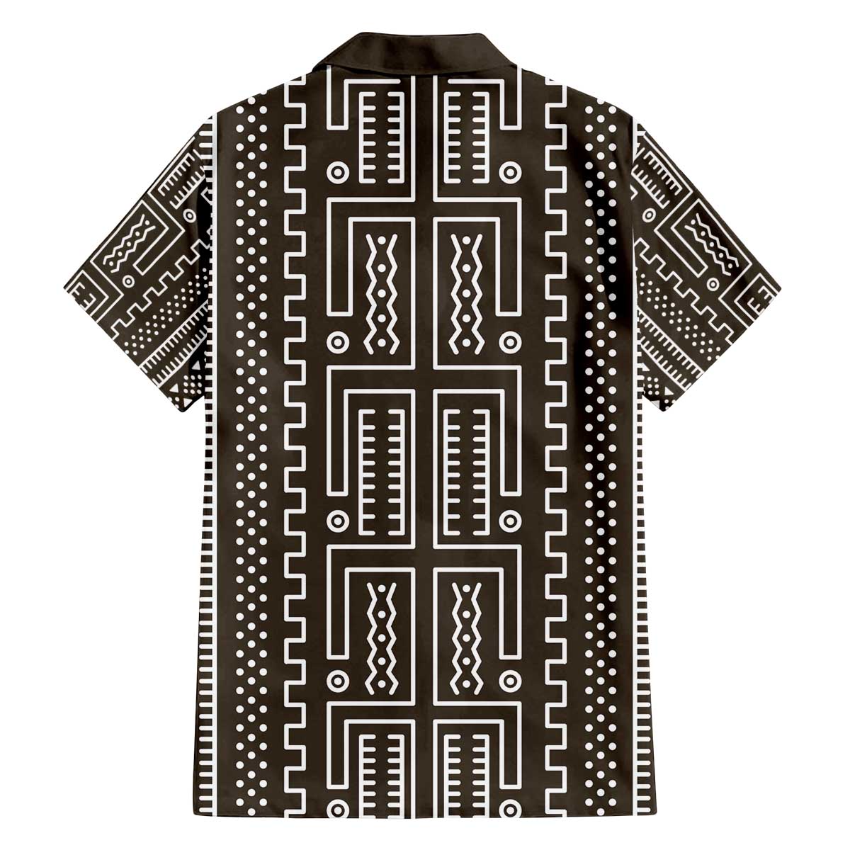 Mali Mud Cloth Family Matching Off The Shoulder Long Sleeve Dress and Hawaiian Shirt Bogolanfini Pattern - Wonder Print Shop