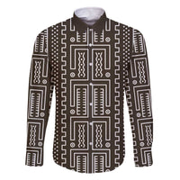 Mali Mud Cloth Family Matching Off The Shoulder Long Sleeve Dress and Hawaiian Shirt Bogolanfini Pattern - Wonder Print Shop