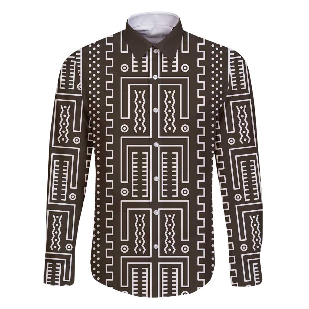 Mali Mud Cloth Family Matching Off Shoulder Short Dress and Hawaiian Shirt Bogolanfini Pattern - Wonder Print Shop