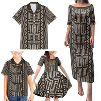 Mali Mud Cloth Family Matching Puletasi and Hawaiian Shirt Bogolanfini Pattern - Wonder Print Shop