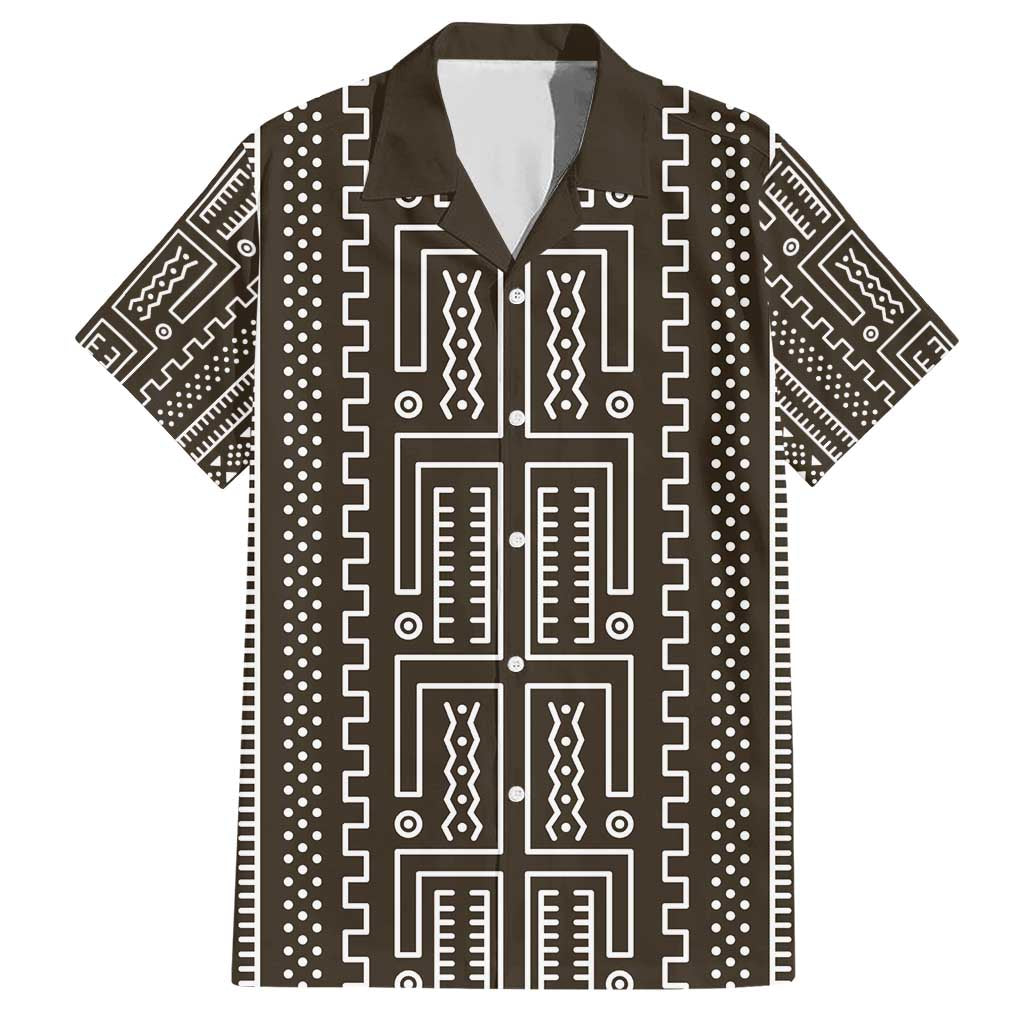 Mali Mud Cloth Family Matching Short Sleeve Bodycon Dress and Hawaiian Shirt Bogolanfini Pattern - Wonder Print Shop