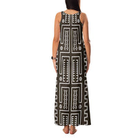 Mali Mud Cloth Family Matching Tank Maxi Dress and Hawaiian Shirt Bogolanfini Pattern - Wonder Print Shop