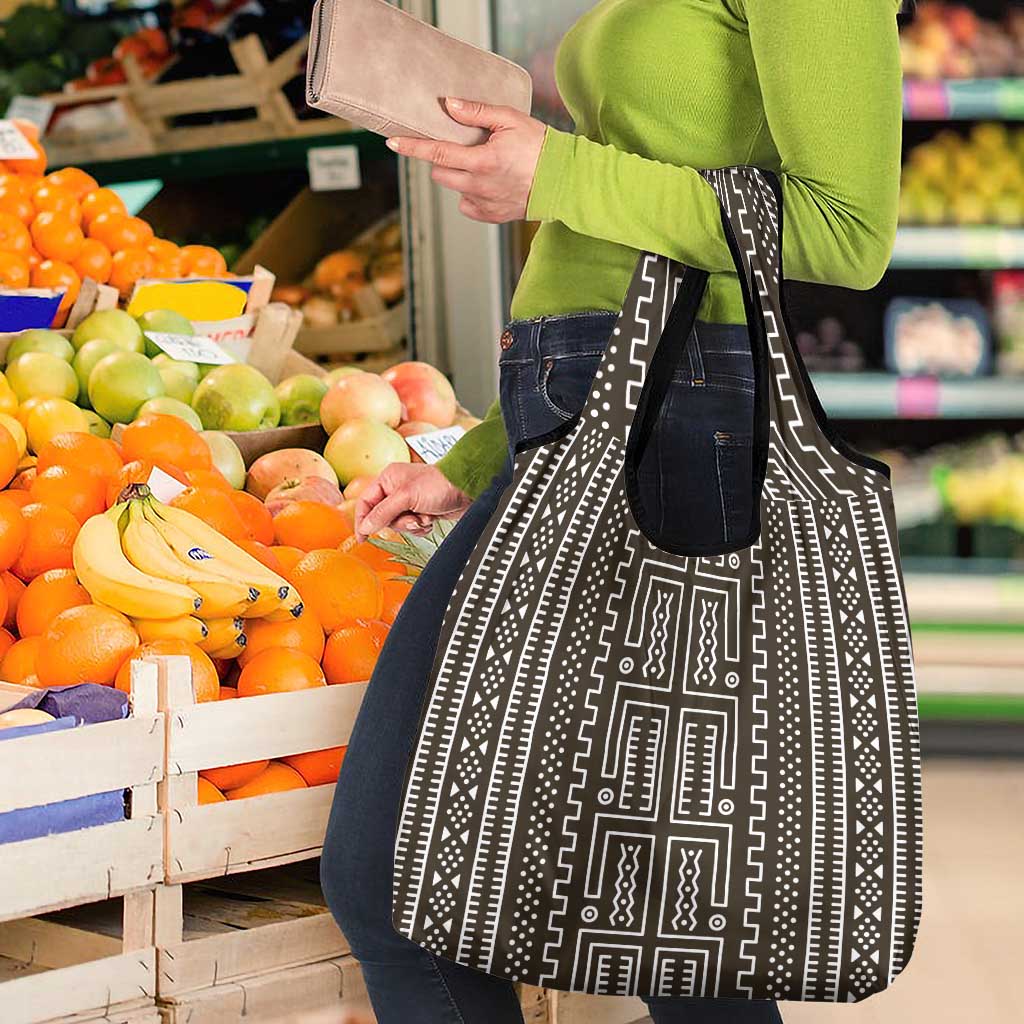 Mali Mud Cloth Grocery Bag Bogolanfini Pattern - Wonder Print Shop