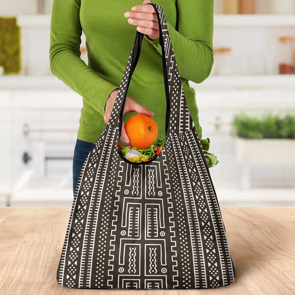 Mali Mud Cloth Grocery Bag Bogolanfini Pattern - Wonder Print Shop