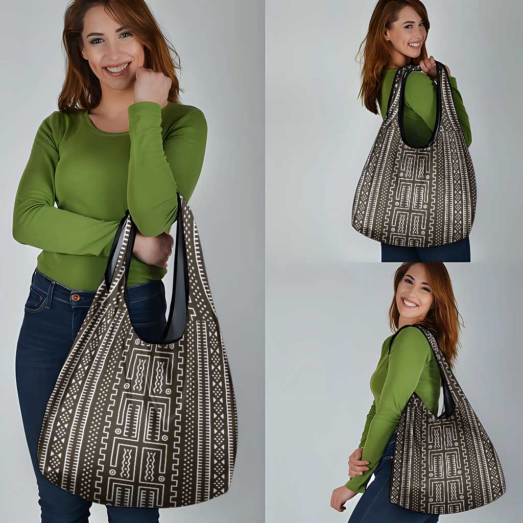 Mali Mud Cloth Grocery Bag Bogolanfini Pattern - Wonder Print Shop