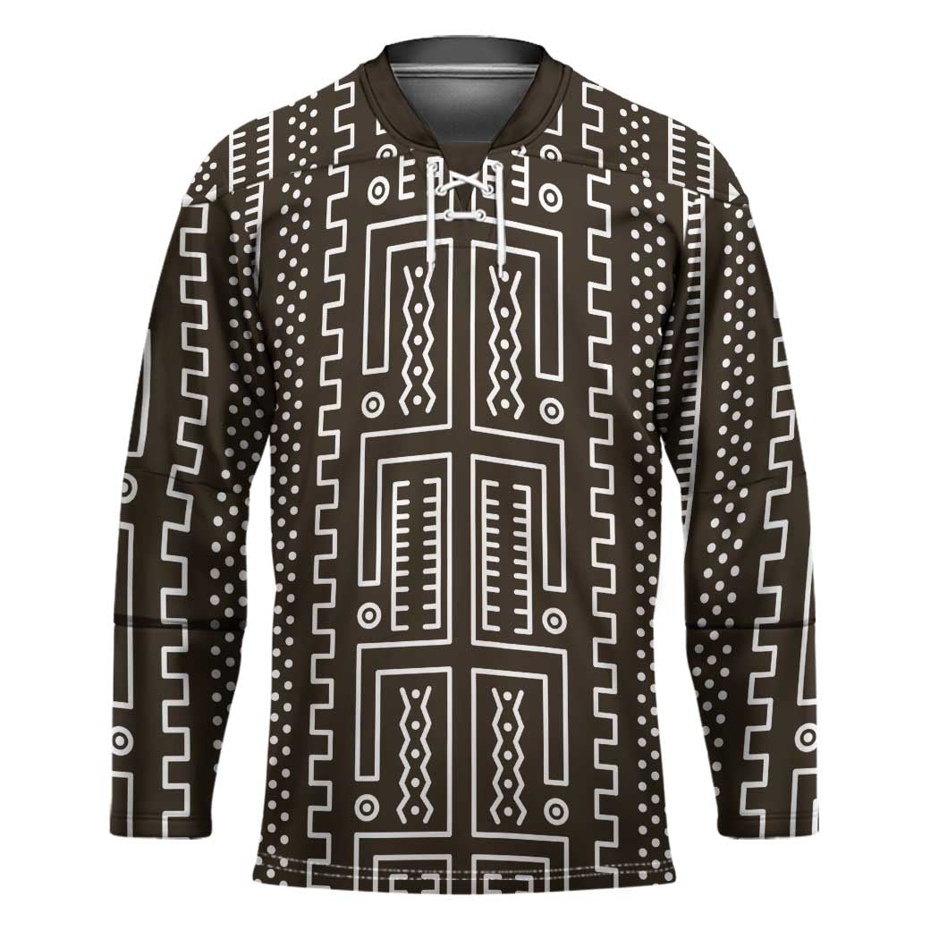 Mali Mud Cloth Hockey Jersey Bogolanfini Pattern - Wonder Print Shop