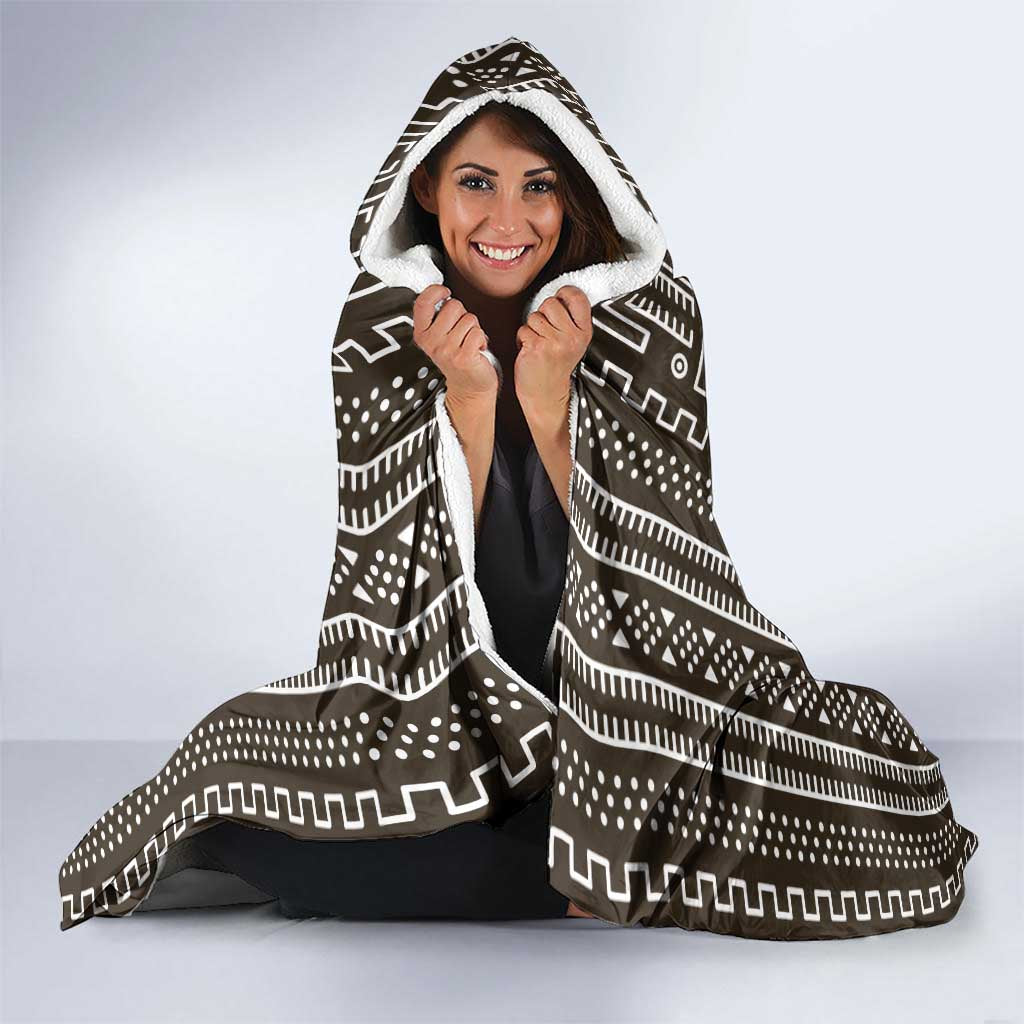 Mali Mud Cloth Hooded Blanket Bogolanfini Pattern - Wonder Print Shop