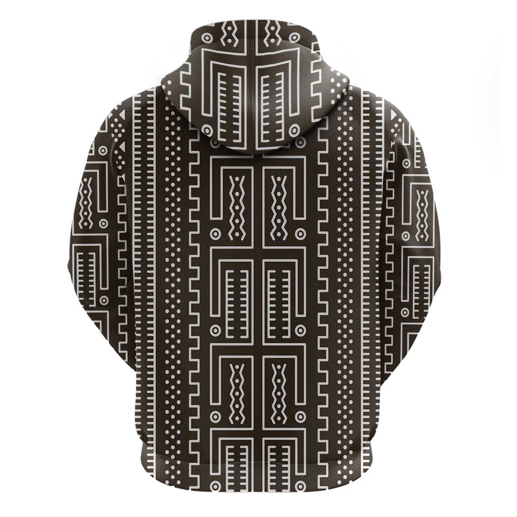 Mali Mud Cloth Hoodie Bogolanfini Pattern - Wonder Print Shop