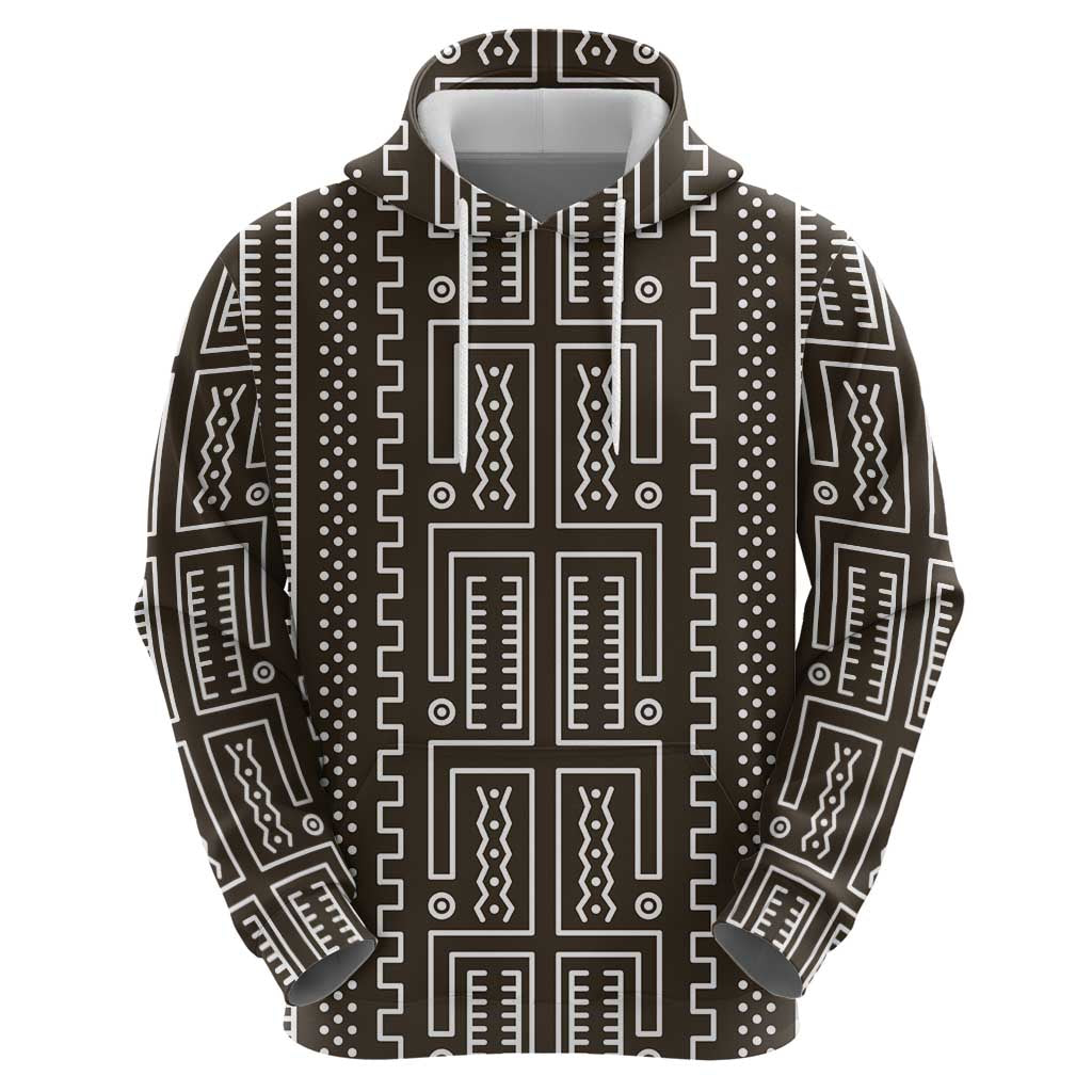 Mali Mud Cloth Hoodie Bogolanfini Pattern - Wonder Print Shop