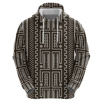 Mali Mud Cloth Hoodie Bogolanfini Pattern - Wonder Print Shop