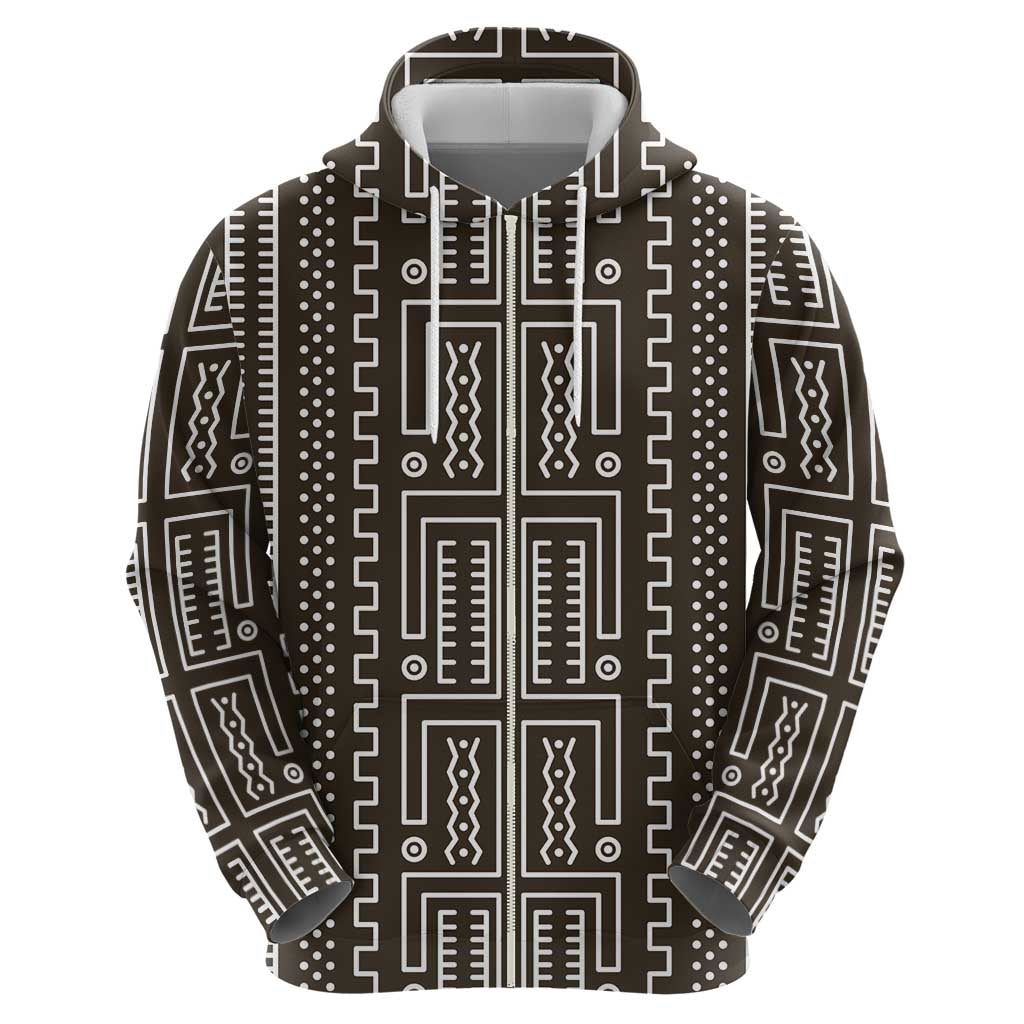 Mali Mud Cloth Hoodie Bogolanfini Pattern - Wonder Print Shop