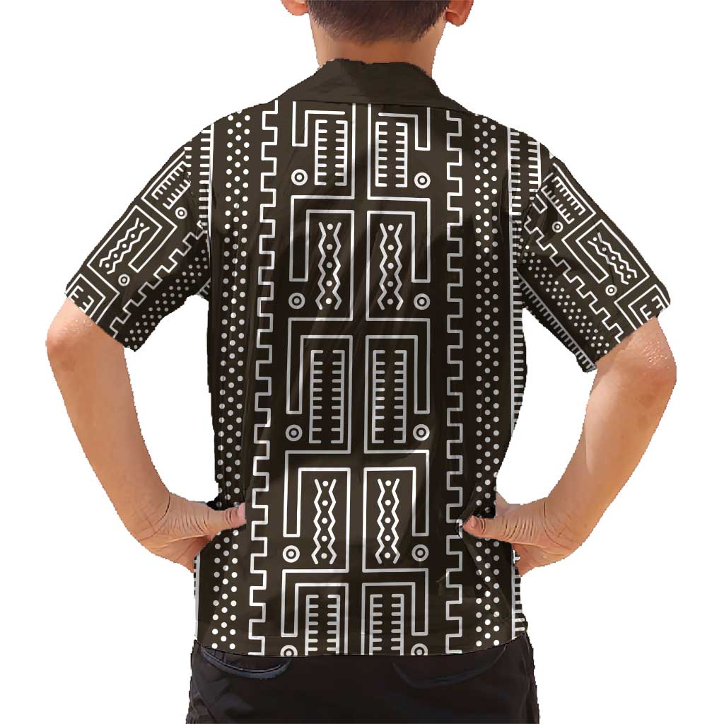 Mali Mud Cloth Kid Hawaiian Shirt Bogolanfini Pattern - Wonder Print Shop