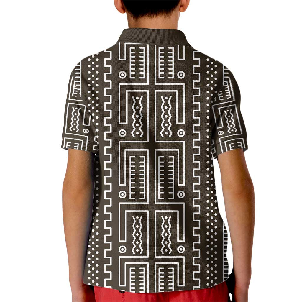 Mali Mud Cloth Kid Polo Shirt Bogolanfini Pattern - Wonder Print Shop