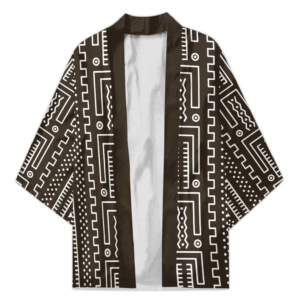 Mali Mud Cloth Kimono Bogolanfini Pattern - Wonder Print Shop