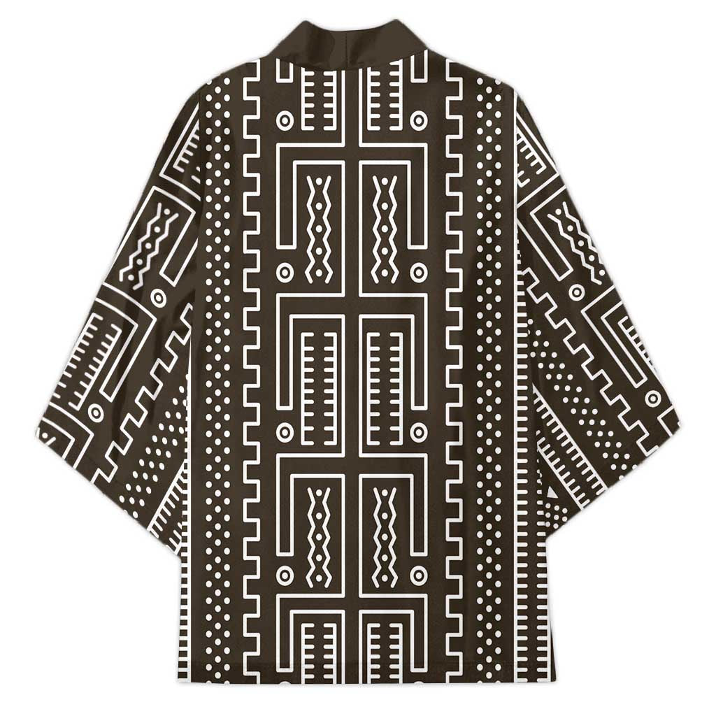 Mali Mud Cloth Kimono Bogolanfini Pattern - Wonder Print Shop