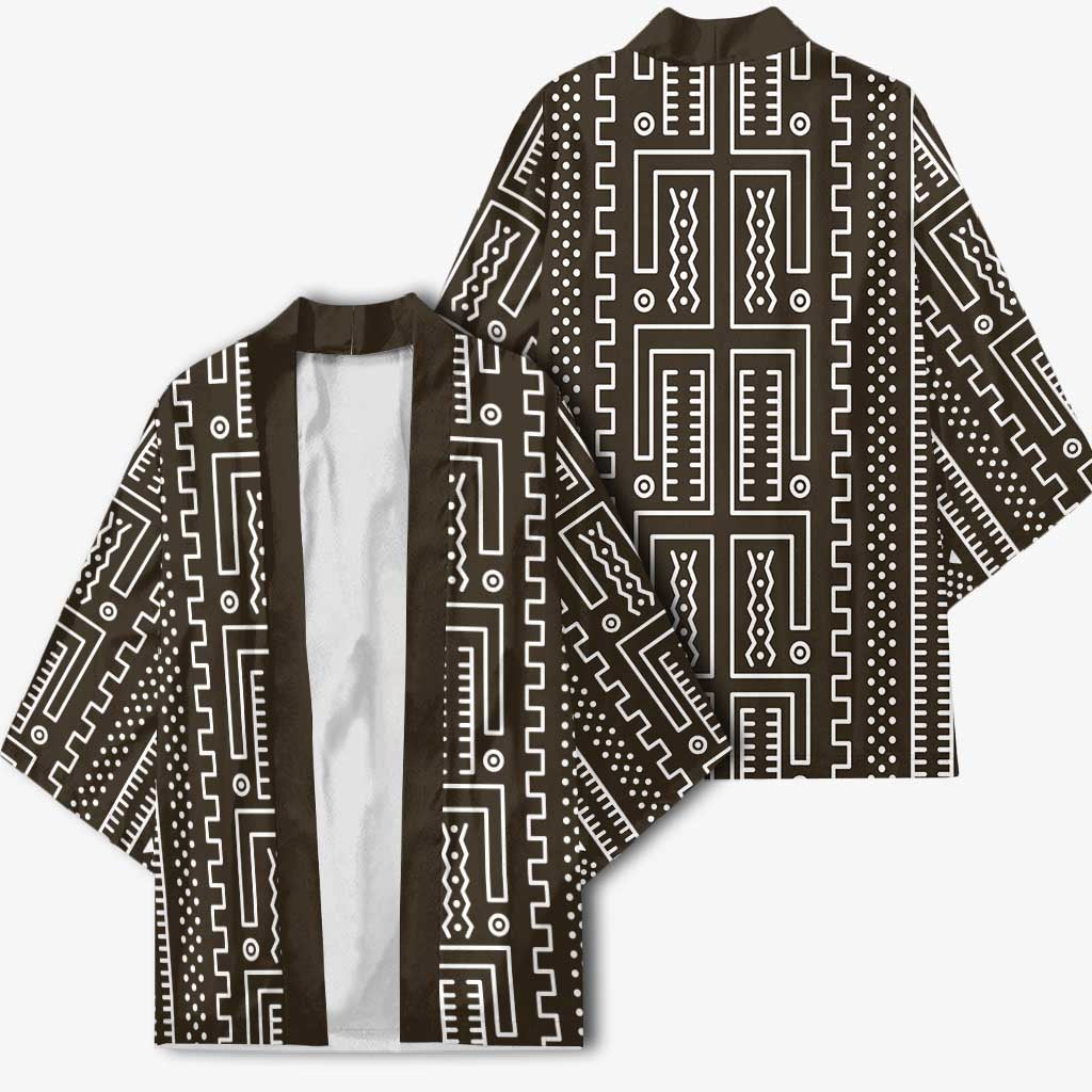Mali Mud Cloth Kimono Bogolanfini Pattern - Wonder Print Shop