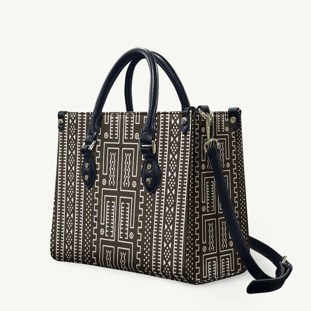 Mali Mud Cloth Leather Bag Bogolanfini Pattern - Wonder Print Shop