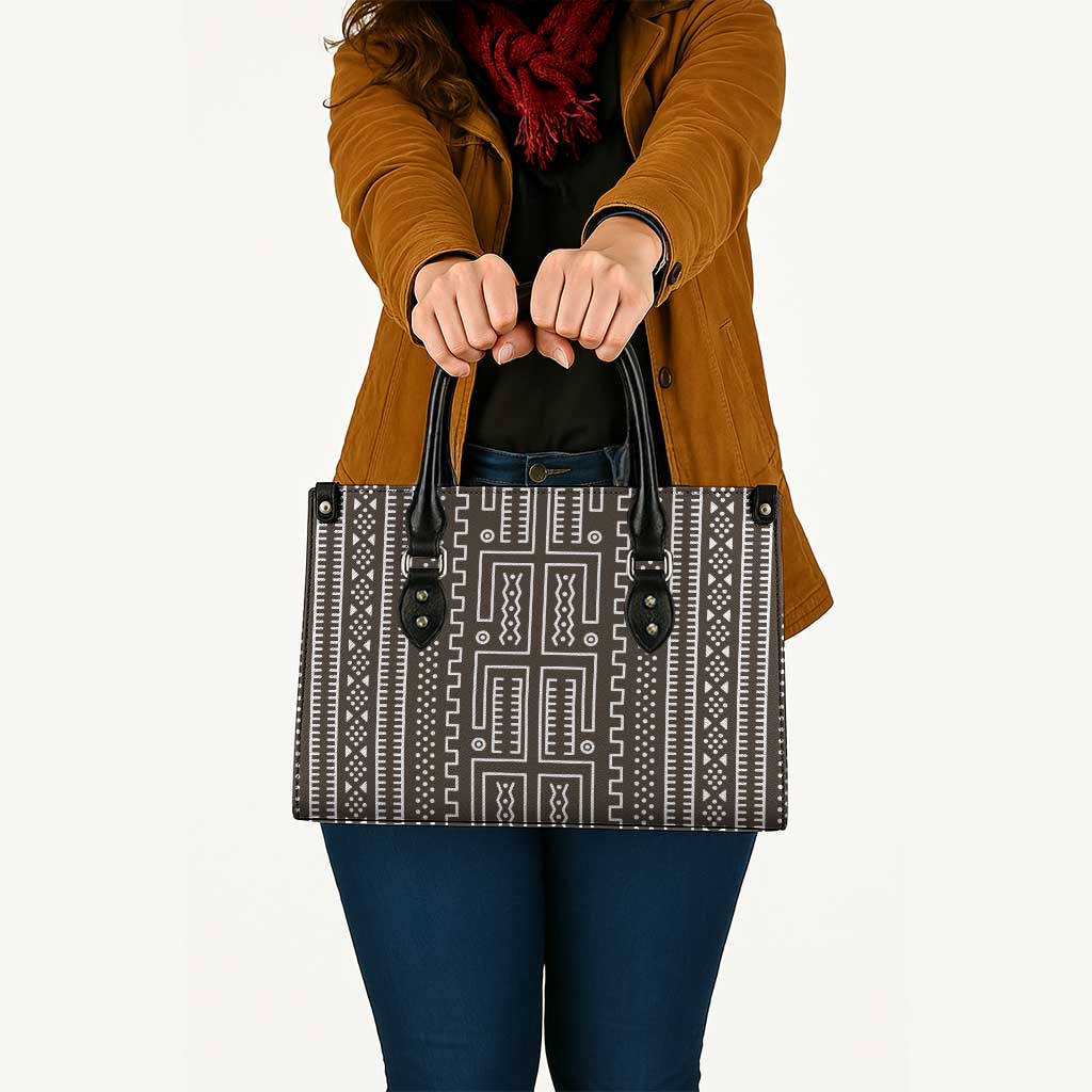 Mali Mud Cloth Leather Bag Bogolanfini Pattern - Wonder Print Shop