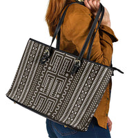 Mali Mud Cloth Leather Tote Bag Bogolanfini Pattern - Wonder Print Shop