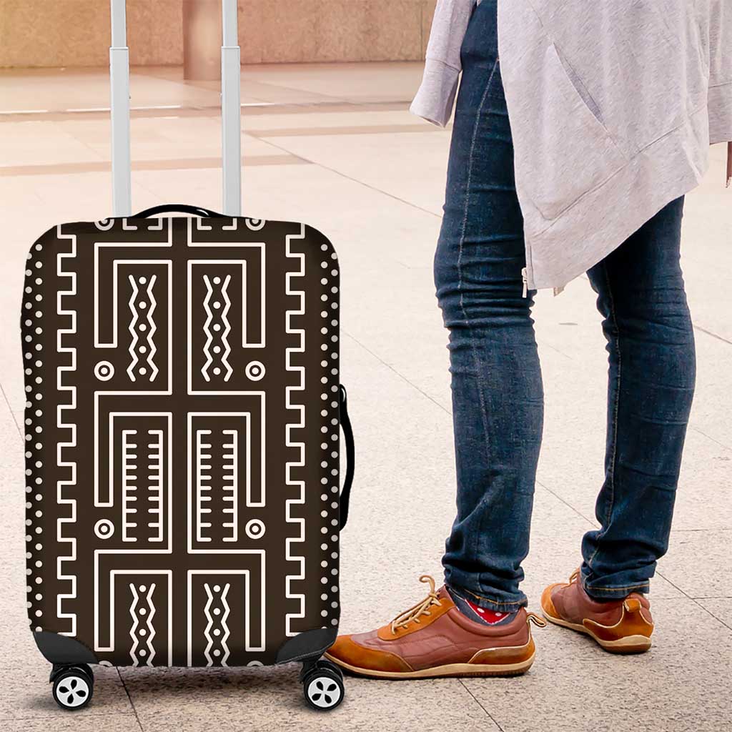 Mali Mud Cloth Luggage Cover Bogolanfini Pattern - Wonder Print Shop