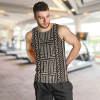 Mali Mud Cloth Men Tank Top Bogolanfini Pattern - Wonder Print Shop