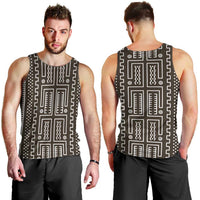 Mali Mud Cloth Men Tank Top Bogolanfini Pattern - Wonder Print Shop