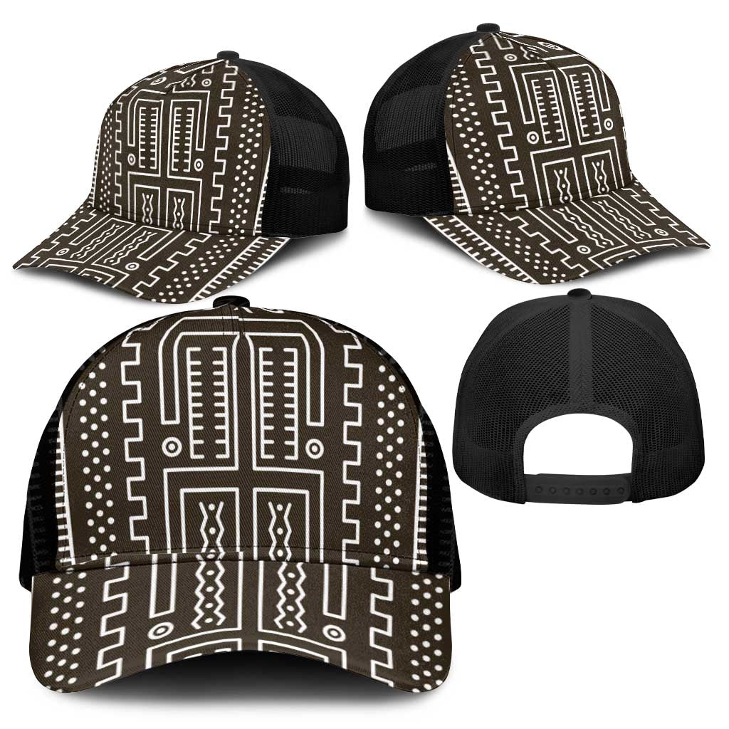 Mali Mud Cloth Mesh Trucker Cap Bogolanfini Pattern - Wonder Print Shop
