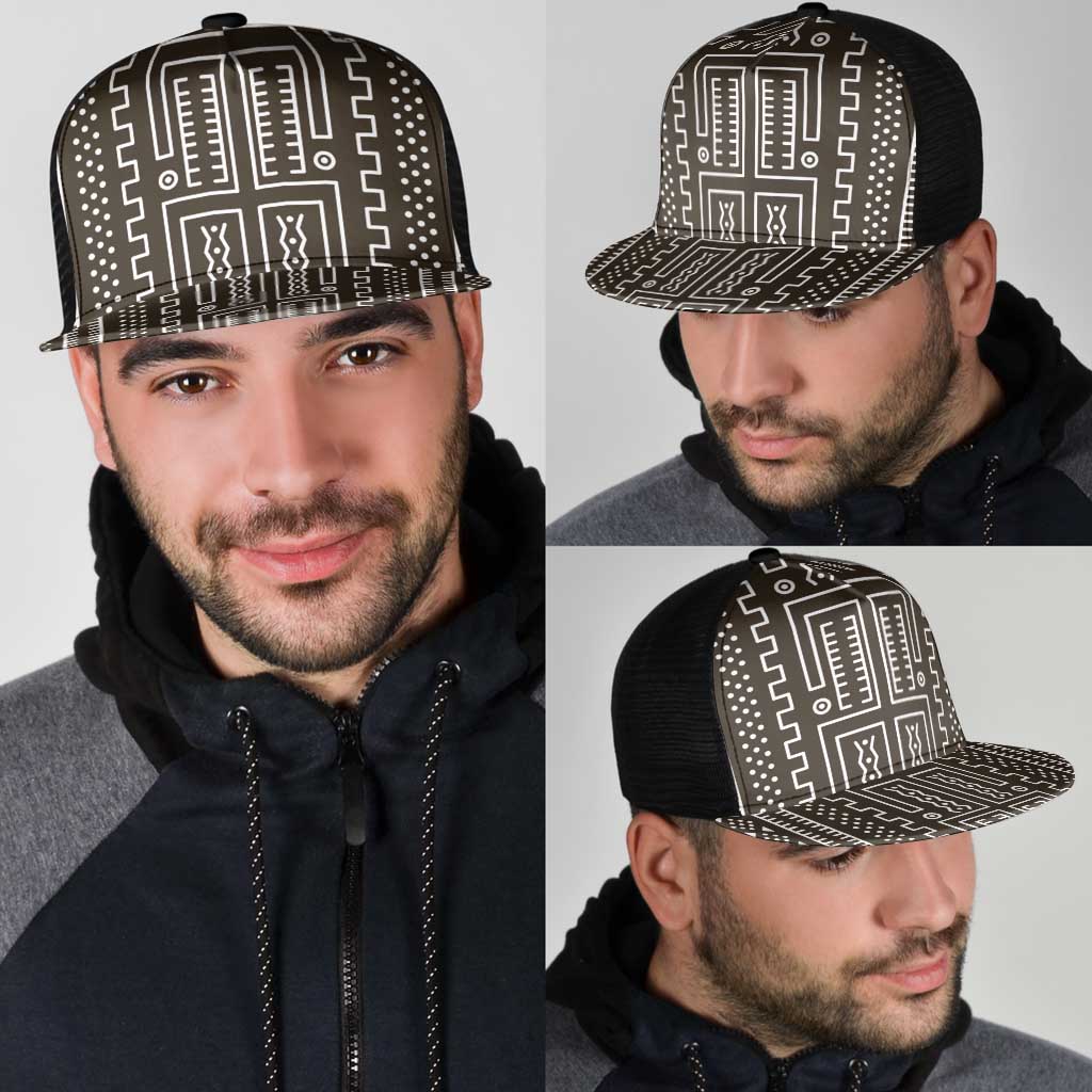 Mali Mud Cloth Mesh Trucker Cap Bogolanfini Pattern - Wonder Print Shop