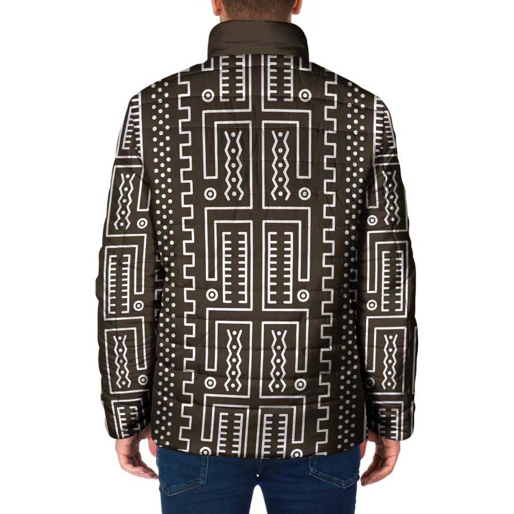 Mali Mud Cloth Padded Jacket Bogolanfini Pattern - Wonder Print Shop