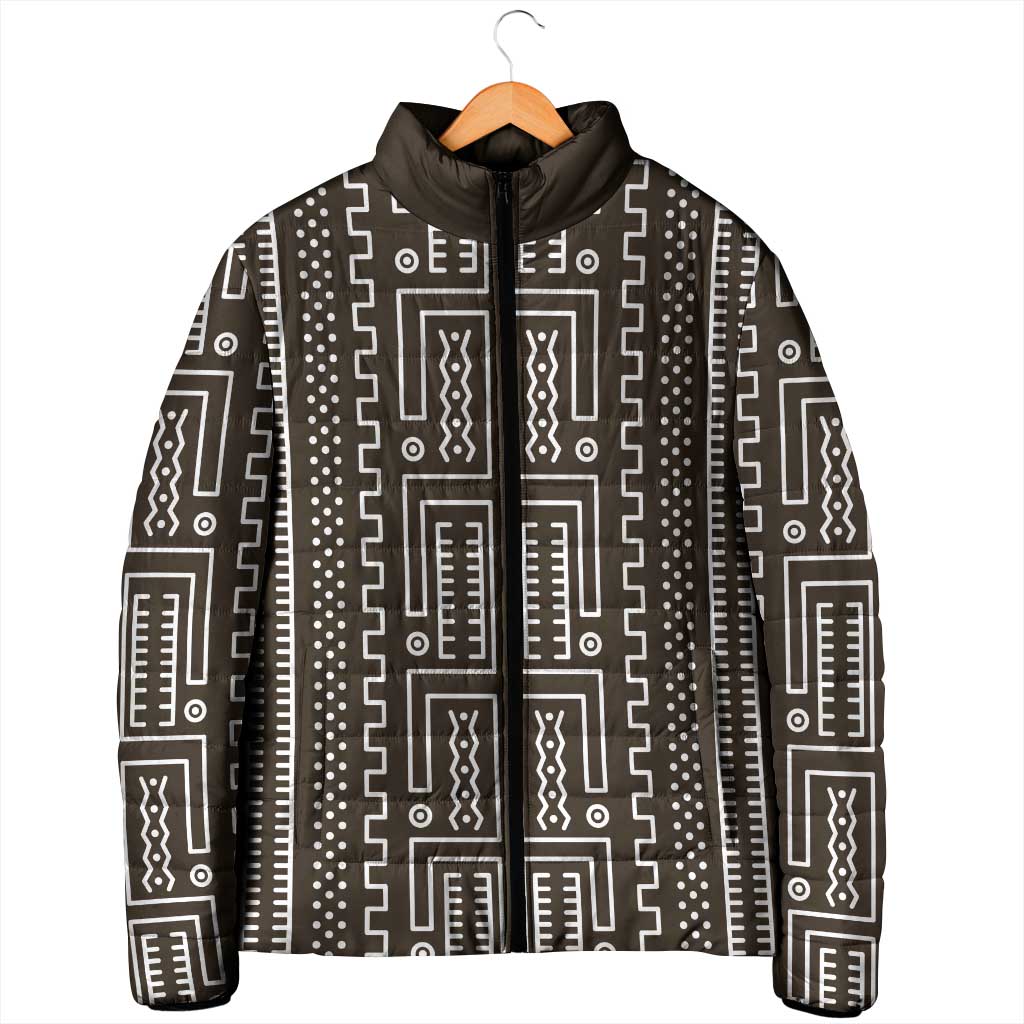 Mali Mud Cloth Padded Jacket Bogolanfini Pattern - Wonder Print Shop