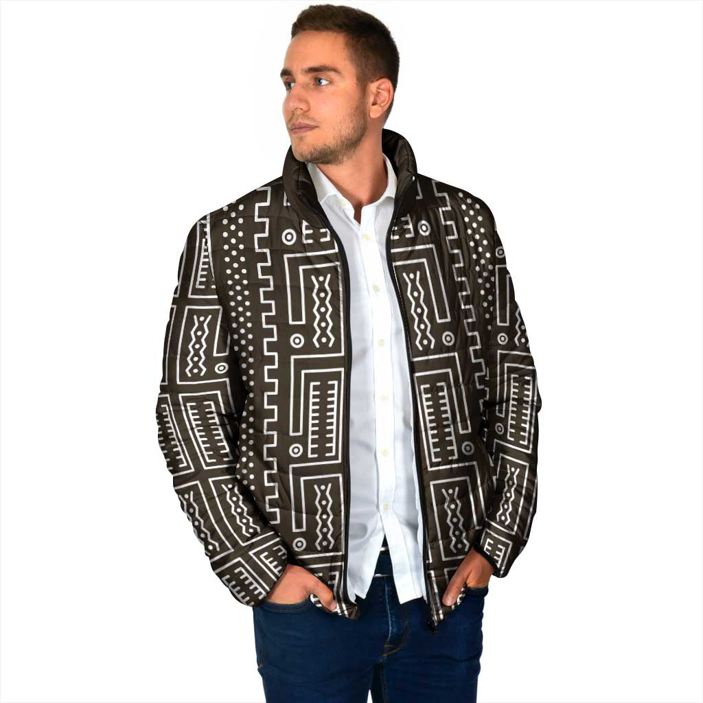 Mali Mud Cloth Padded Jacket Bogolanfini Pattern - Wonder Print Shop