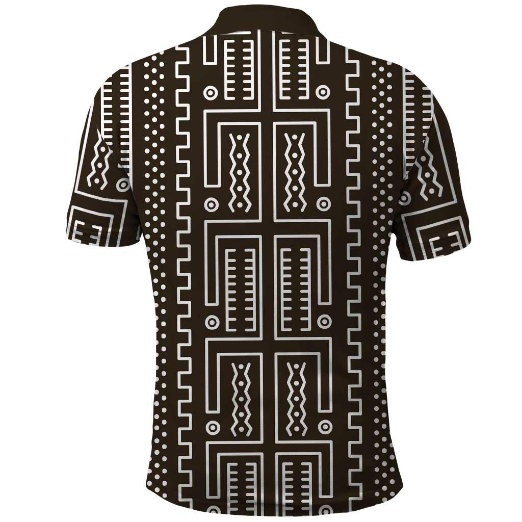 Mali Mud Cloth Polo Shirt Bogolanfini Pattern - Wonder Print Shop