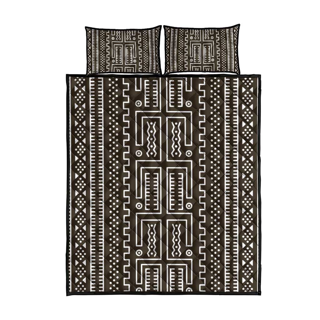Mali Mud Cloth Quilt Bed Set Bogolanfini Pattern - Wonder Print Shop