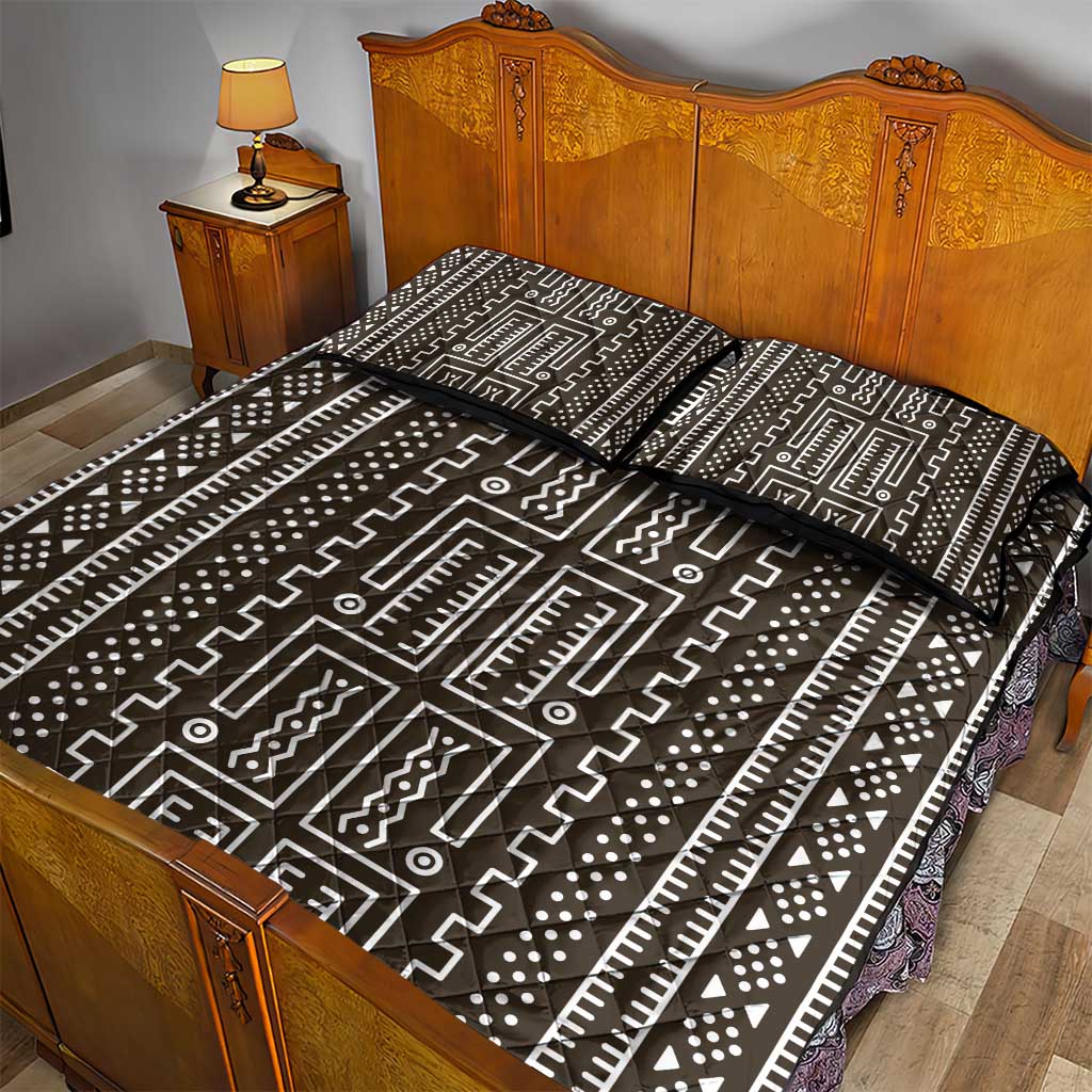 Mali Mud Cloth Quilt Bed Set Bogolanfini Pattern - Wonder Print Shop
