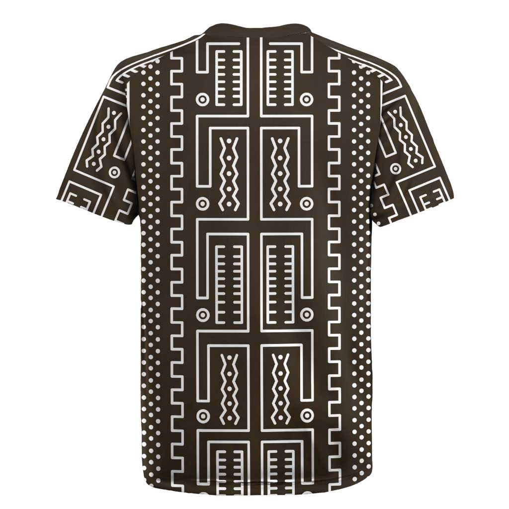Mali Mud Cloth Rugby Jersey Bogolanfini Pattern - Wonder Print Shop