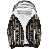 Mali Mud Cloth Sherpa Hoodie Bogolanfini Pattern - Wonder Print Shop