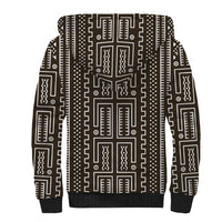 Mali Mud Cloth Sherpa Hoodie Bogolanfini Pattern - Wonder Print Shop