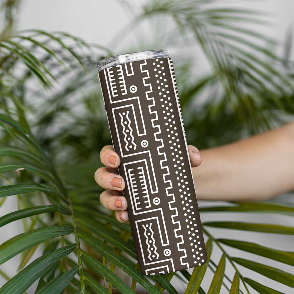 Mali Mud Cloth Skinny Tumbler Bogolanfini Pattern - Wonder Print Shop