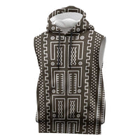 Mali Mud Cloth Sleeveless Hoodie Bogolanfini Pattern - Wonder Print Shop