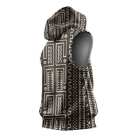 Mali Mud Cloth Sleeveless Hoodie Bogolanfini Pattern - Wonder Print Shop