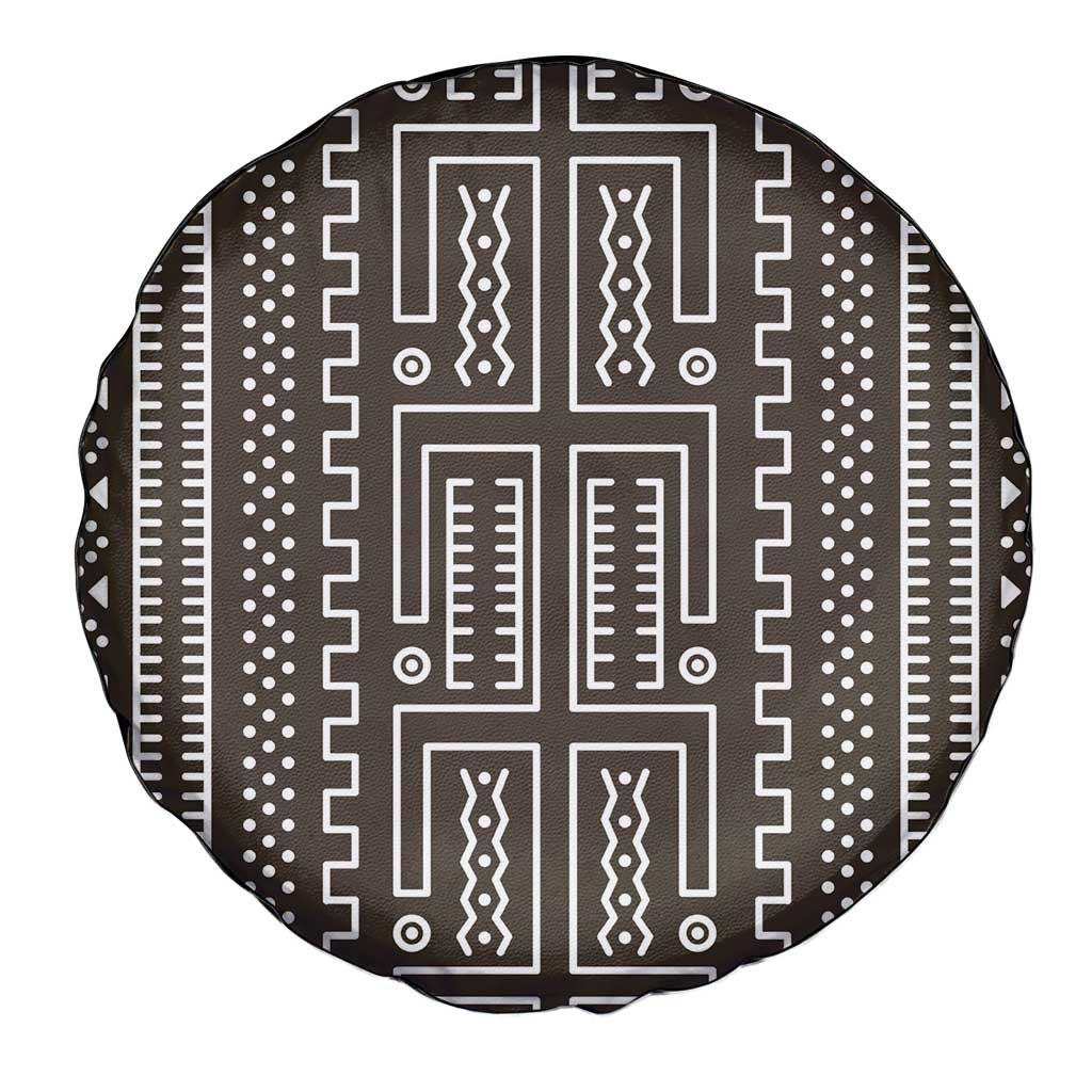 Mali Mud Cloth Spare Tire Cover Bogolanfini Pattern - Wonder Print Shop