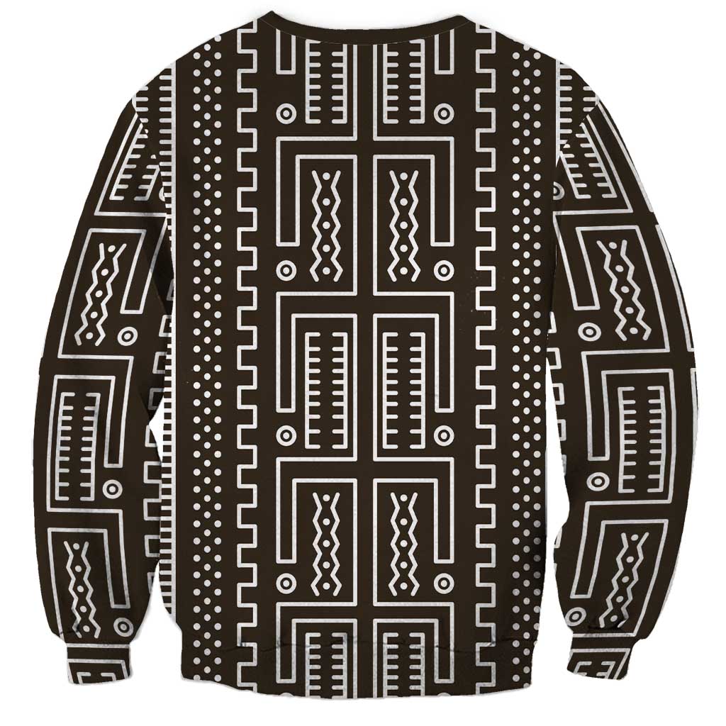 Mali Mud Cloth Sweatshirt Bogolanfini Pattern - Wonder Print Shop