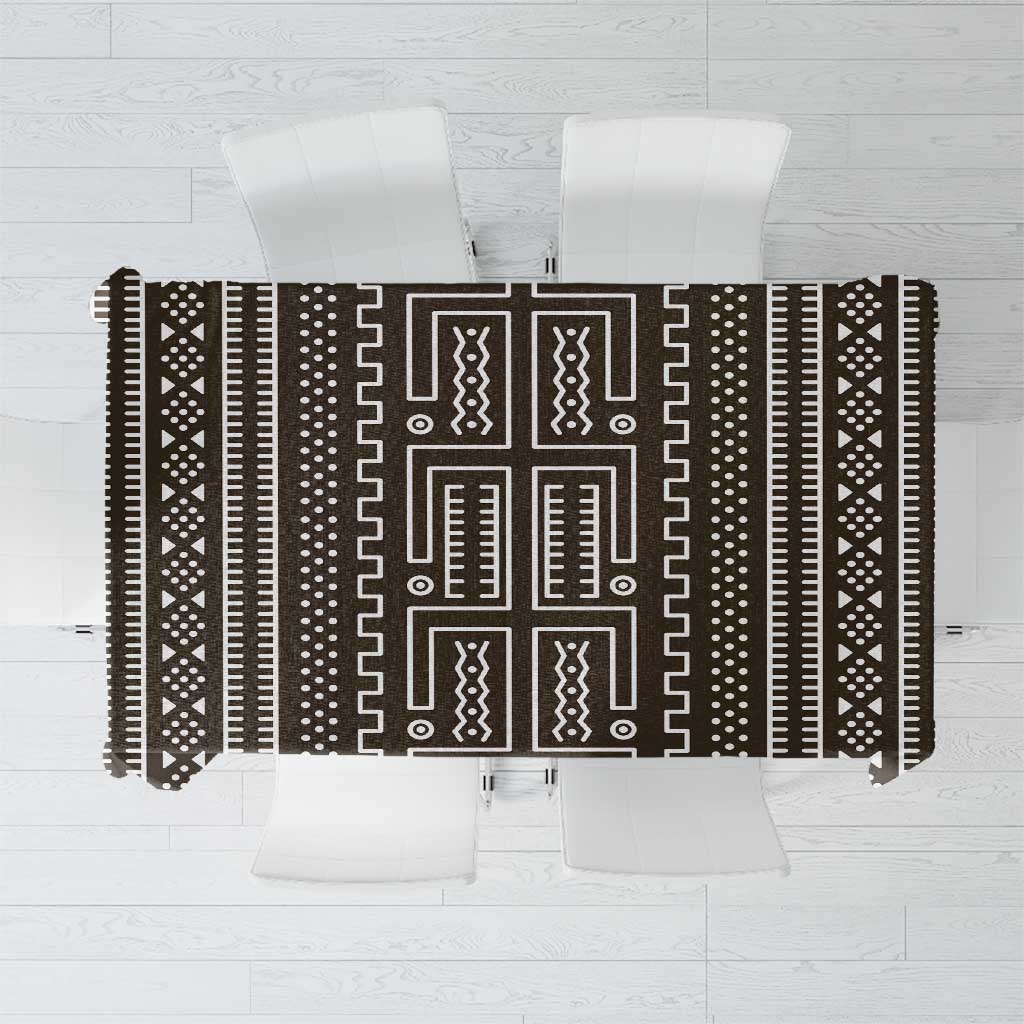 Mali Mud Cloth Tablecloth Bogolanfini Pattern - Wonder Print Shop