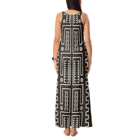 Mali Mud Cloth Tank Maxi Dress Bogolanfini Pattern - Wonder Print Shop